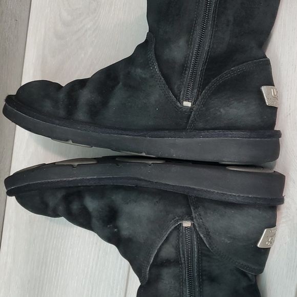 Ugg Australia Women Comfort 1889 Black Leather Sheepskin Boots shoes sz 8 - Picture 8 of 14